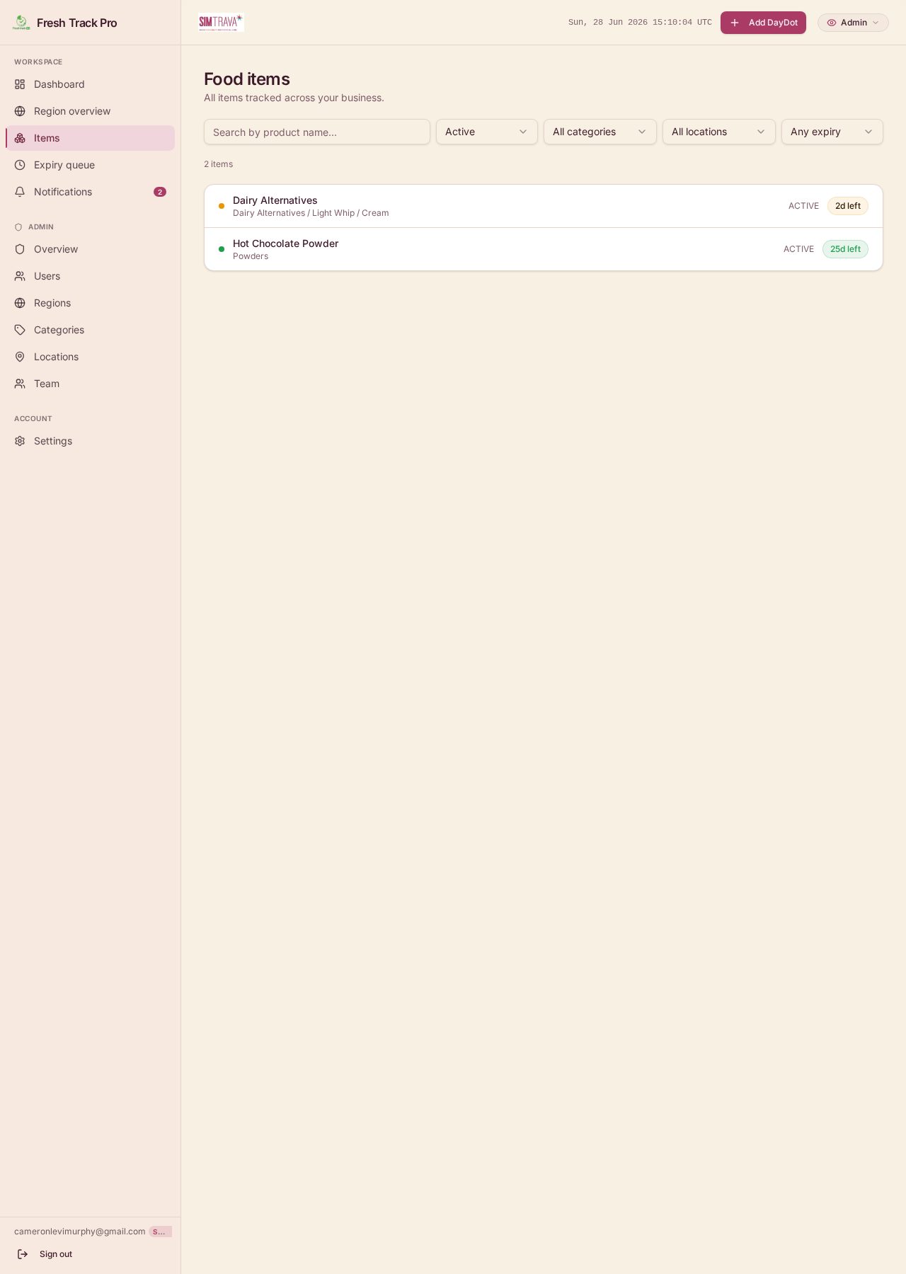 DayDot tracking